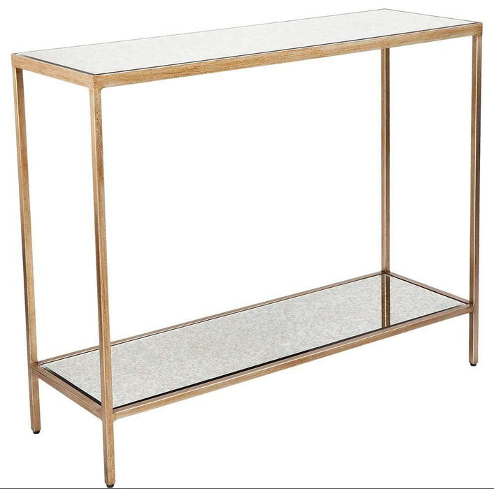 Cocktail Antique Gold Mirrored Console Table