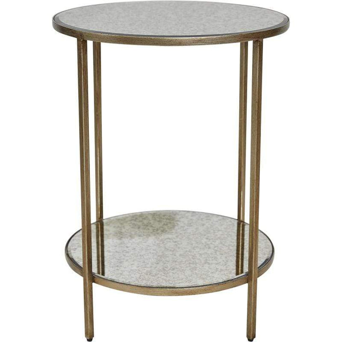 Cocktail Antique Gold Petite Mirrored Side Table