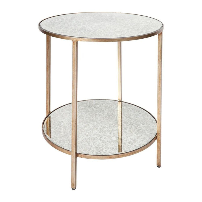 Cocktail Antique Gold Petite Mirrored Side Table - SHINE MIRRORS AUSTRALIA