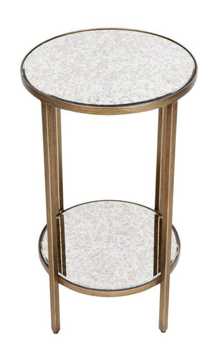 Cocktail Antique Gold Petite Mirrored Side Table