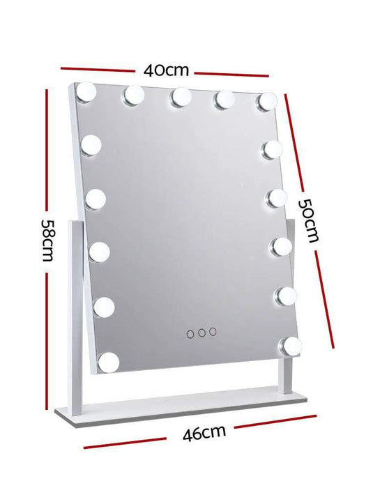Cody White Vanity Makeup Mirror with Dimmable Bulbs - SHINE MIRRORS AUSTRALIA