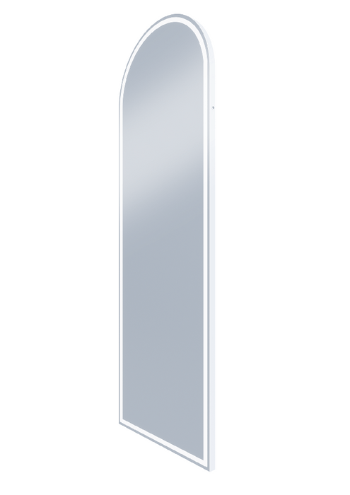 Cooper Full Length Matte White Arched Frontlit LED Mirror - SHINE MIRRORS AUSTRALIA