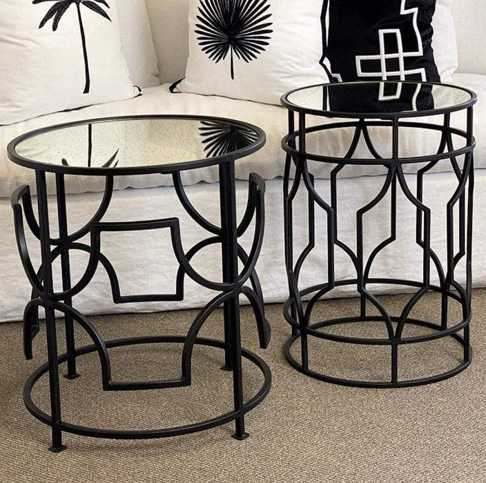 Debby Mirrored Black Side Table - SHINE MIRRORS AUSTRALIA