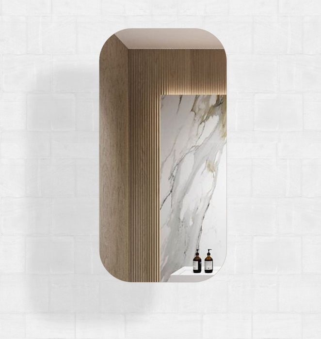 Delfina Mirrored Natural Oak Bathroom Shaving Cabinet - SHINE MIRRORS AUSTRALIA