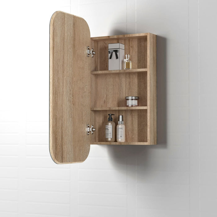 Delfina Mirrored Natural Oak Bathroom Shaving Cabinet - SHINE MIRRORS AUSTRALIA