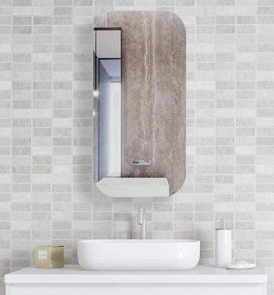 Delfina Mirrored White Bathroom Shaving Cabinet - SHINE MIRRORS AUSTRALIA