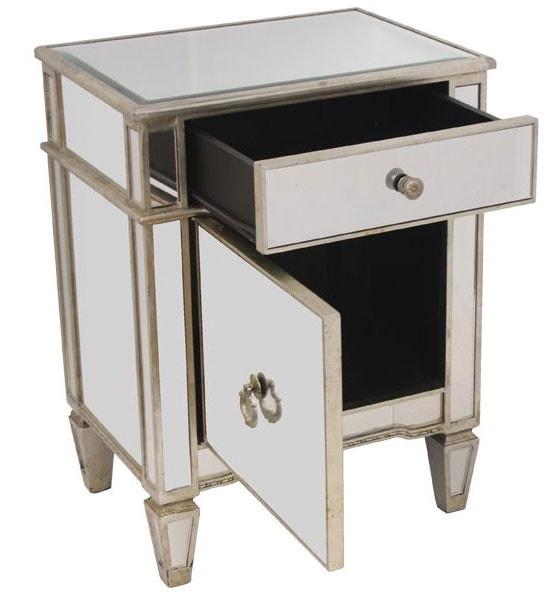 Echo Mirrored Bedside Antique Table