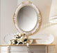 Frances Oval Antique Vintage White Wall Mirror