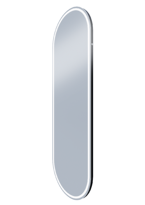 Gatsby Full Length Matte Black Oval Frontlit LED Mirror - SHINE MIRRORS AUSTRALIA