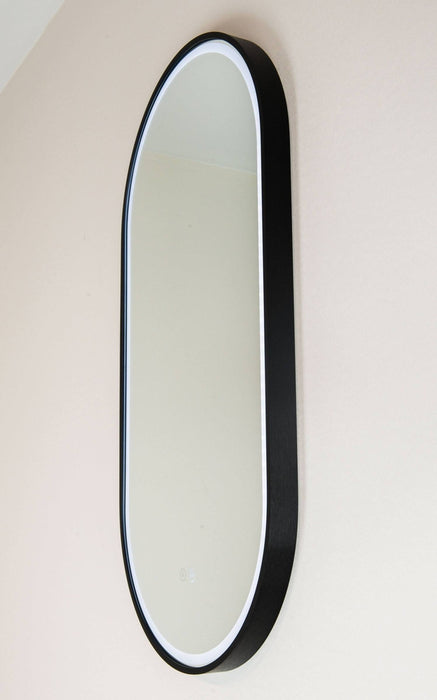 Gatsby Matt Black Oval Backlit LED Bathroom Mirror - SHINE MIRRORS AUSTRALIA