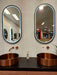 Gatsby Matt Black Oval Frontlit LED Bathroom Mirror