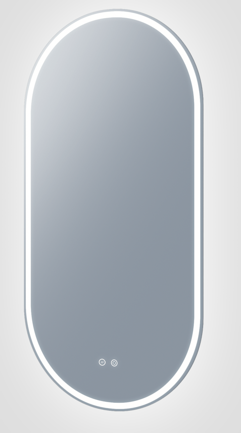 Gatsby Oval Frameless Backlit LED Bathroom Mirror Medium: 45cm x 3cm x 90cm - SHINE MIRRORS AUSTRALIA