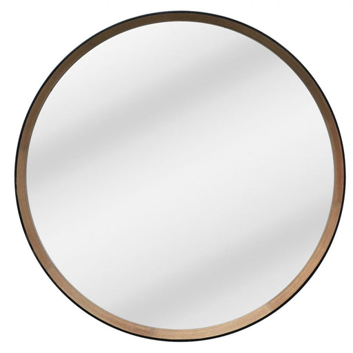 Halena Black Round Wall Mirror
