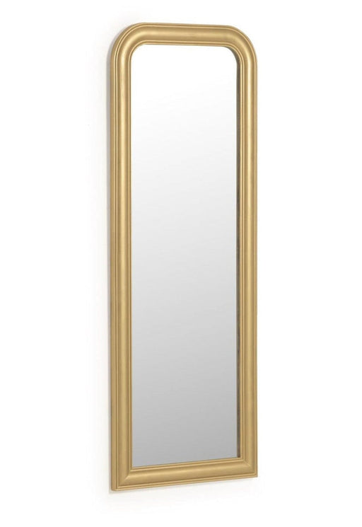 Jarell Arched Gold Wall Mirror Medium: 63cm x 3cm x 163cm - SHINE MIRRORS AUSTRALIA