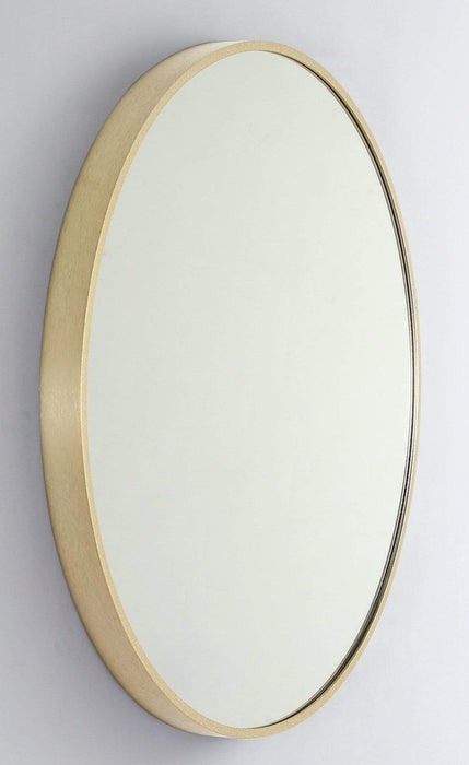 Keilo Brushed Brass Round Wall Mirror Medium: 61cm x 4cm x 61cm - SHINE MIRRORS AUSTRALIA