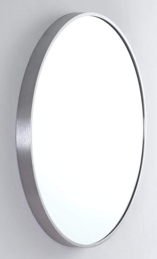 Keilo Brushed Nickel Round Wall Mirror Medium: 61cm x 4cm x 61cm - SHINE MIRRORS AUSTRALIA