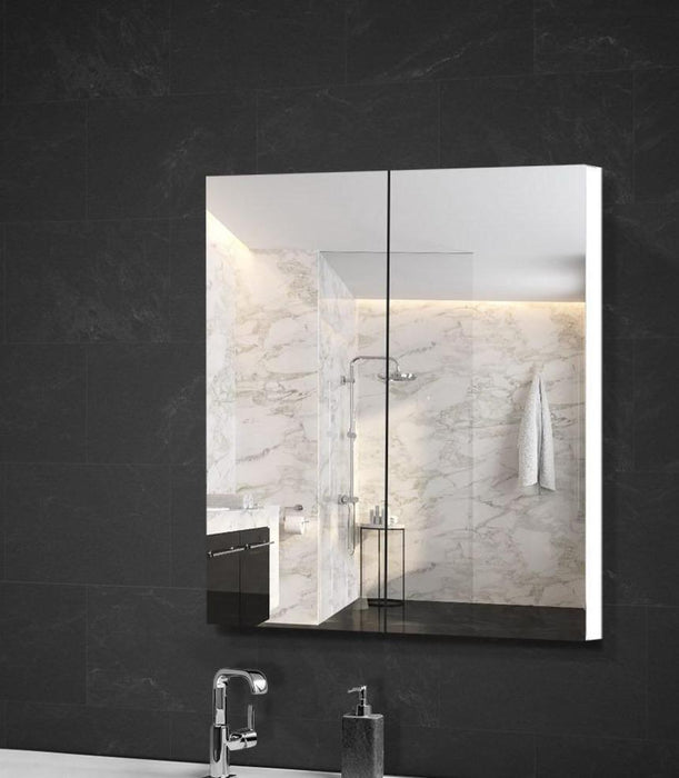 Leandra White Bathroom Vanity Mirror with Cabinet - SHINE MIRRORS AUSTRALIA