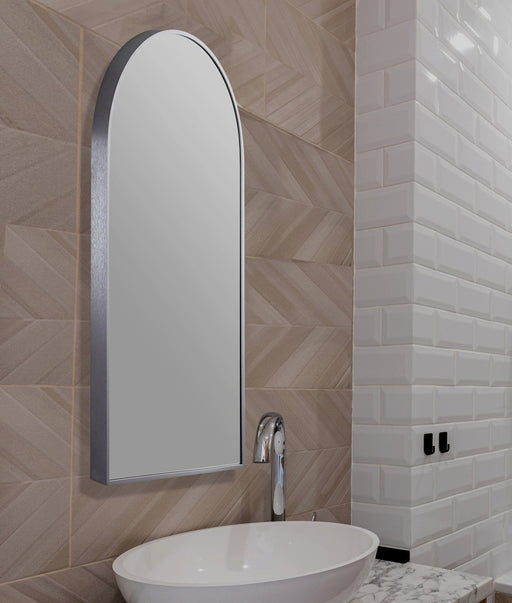 Loren Arched Bathroom Mirror Gun Metal