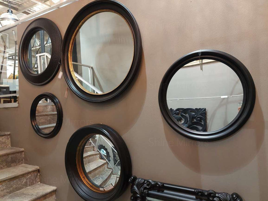 Marione Black Round Wall Mirror - SHINE MIRRORS AUSTRALIA