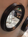 Marione Black Round Wall Mirror 47cm x 5cm x 47cm - SHINE MIRRORS AUSTRALIA