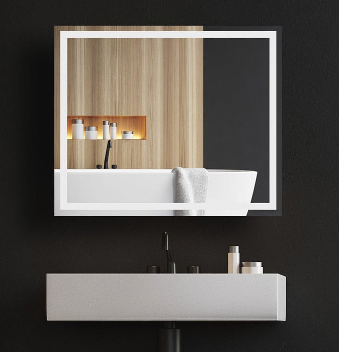 Meriah Bathroom Wall Mirror with Sandblasted Border - SHINE MIRRORS AUSTRALIA