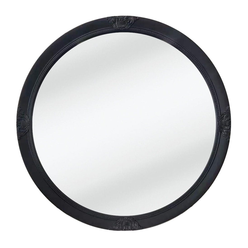 Nero Ornate Black Round Mirror — SHINE MIRRORS AUSTRALIA