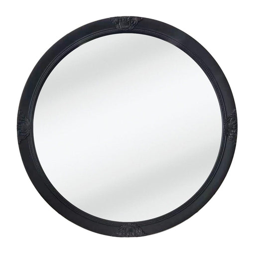 Nero Ornate Black Round Mirror