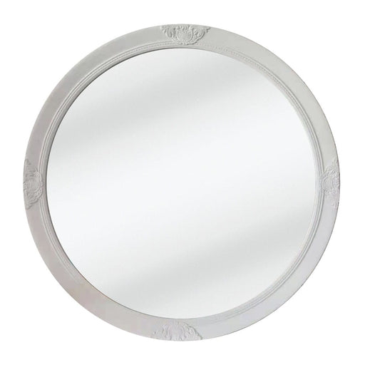 Nero Ornate White Round Mirror