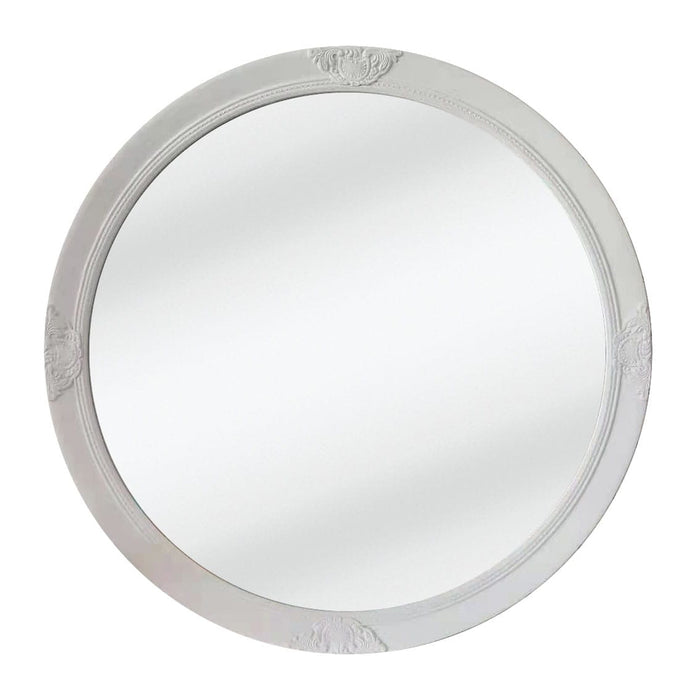 Nero Ornate White Round Mirror