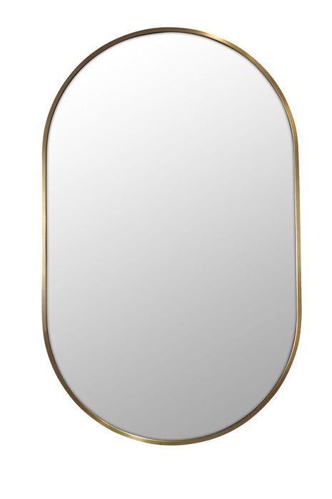 Nessa Brass Pill Mirror Medium: 90cm x 2.5cm x 56cm - SHINE MIRRORS AUSTRALIA
