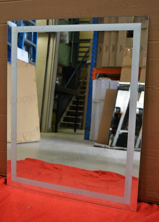 Noah Bathroom Wall Mirror with Sandblasted Border - SHINE MIRRORS AUSTRALIA