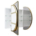 Noella 3-Door Brass Pill Mirror Cabinet - SHINE MIRRORS AUSTRALIA