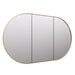 Noella 3-Door Brass Pill Mirror Cabinet - SHINE MIRRORS AUSTRALIA