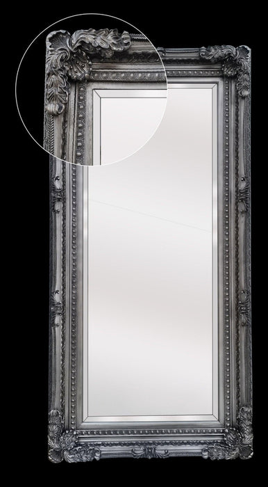 Omri Ornate Antique Silver Leaner Mirror