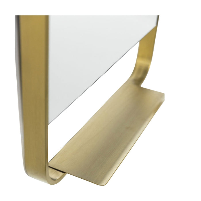 Parker Brass Gold Wall Mirror With Shelf - SHINE MIRRORS AUSTRALIA