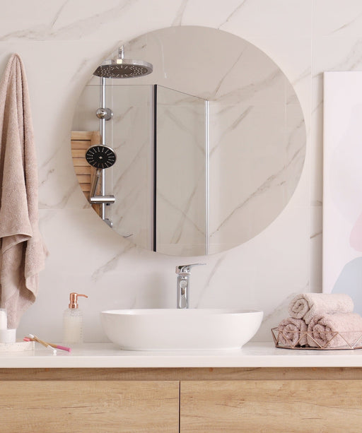 Rafael Round Unbeveled Bathroom Mirror - SHINE MIRRORS AUSTRALIA