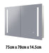 Remer Amber Two-Door Backlit LED Bathroom Mirror Cabinet 75cm x 70cm x 14.5cm - SHINE MIRRORS AUSTRALIA