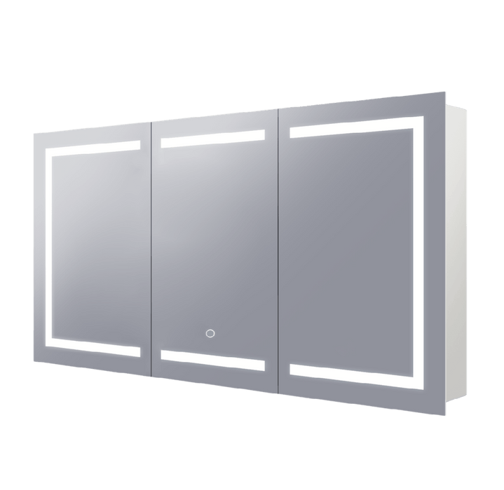 Remer Vera Three-Door Backlit LED Bathroom Mirror Cabinet - SHINE MIRRORS AUSTRALIA