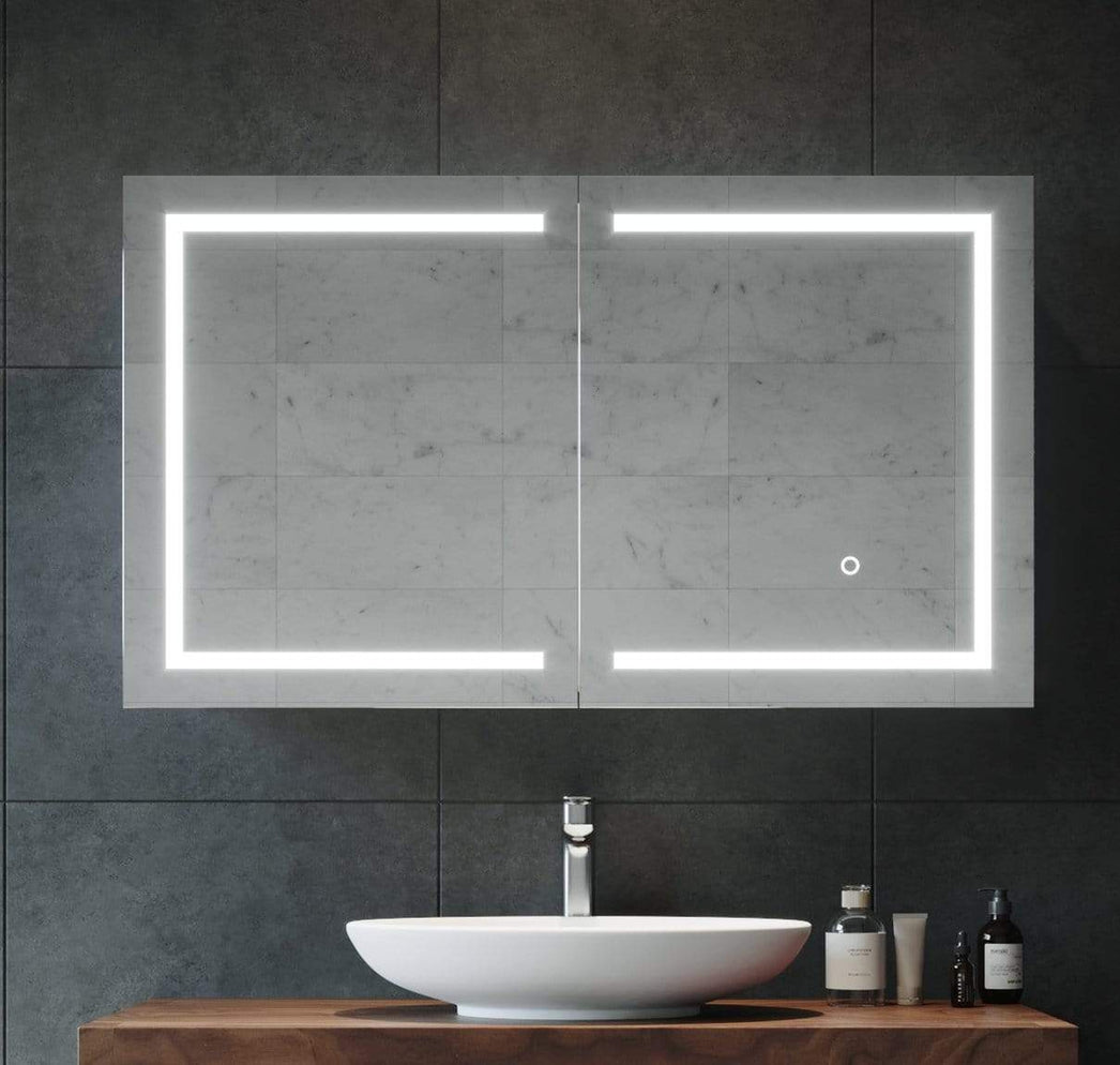 Vera Two-Door Frontlit LED Bathroom Mirror Cabinet ??? SHINE MIRRORS ...