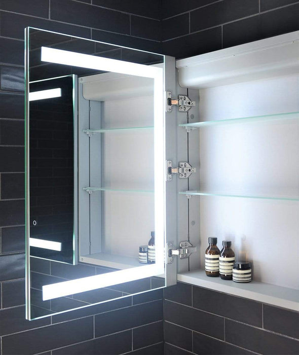 Remer Vera Two-Door Backlit LED Bathroom Mirror Cabinet - SHINE MIRRORS AUSTRALIA
