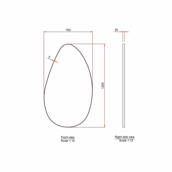 River Pebble Shape White Wall Mirror