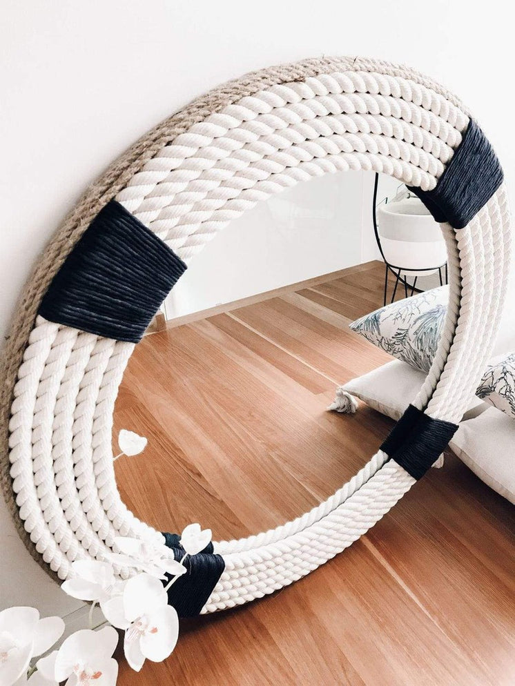 Sakari Navy Round Wall Mirror — SHINE MIRRORS AUSTRALIA