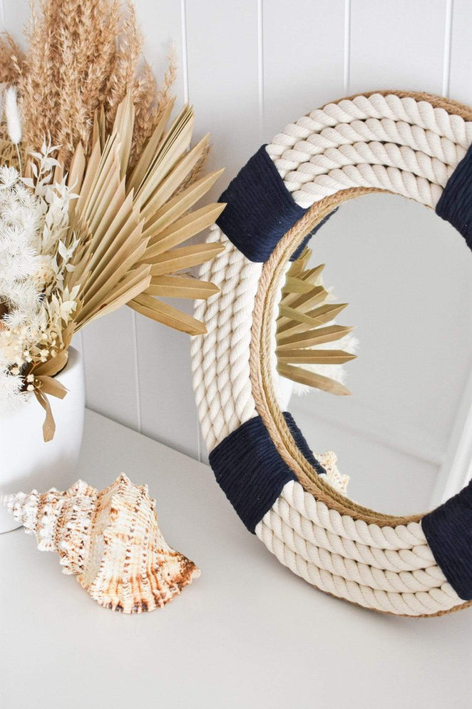 Sakari Navy Round Wall Mirror — SHINE MIRRORS AUSTRALIA