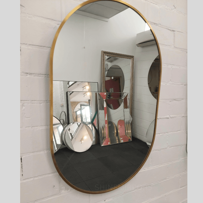 Serafin Brass Pill Wall Mirror