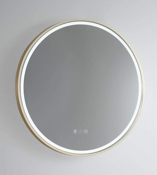 Sphere Brushed Brass Round Backlit LED Bathroom Mirror - SHINE MIRRORS AUSTRALIA