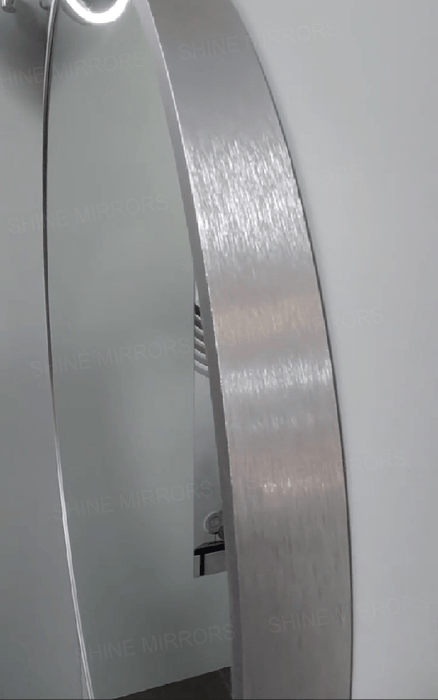 Sphere Brushed Nickel Round Frontlit LED Bathroom Mirror