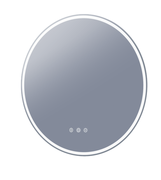 Sphere Round Backlit LED Bathroom Mirror 60cm W x 3.5cm x 60cm H -with Bluetooth and Adjustable light colour and Demister - SHINE MIRRORS AUSTRALIA