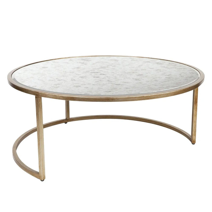 Tatiana Antique Gold Mirrored Nesting Coffee Tables