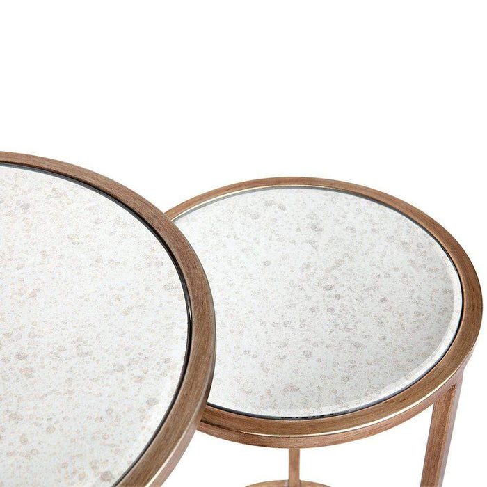 Tatiana Antique Gold Mirrored Nesting Side Tables - SHINE MIRRORS AUSTRALIA