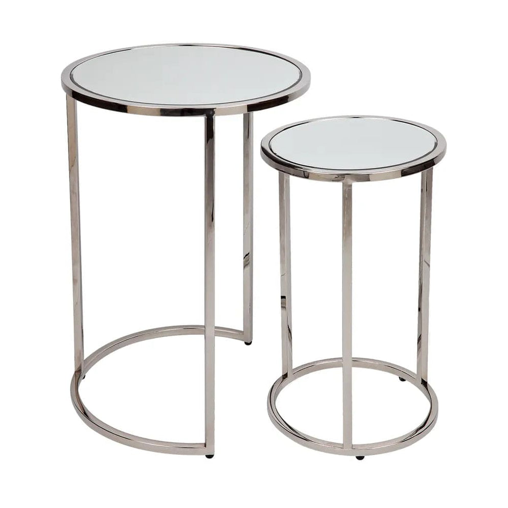 Tatiana Nickel Mirrored Nesting Side Tables — SHINE MIRRORS AUSTRALIA
